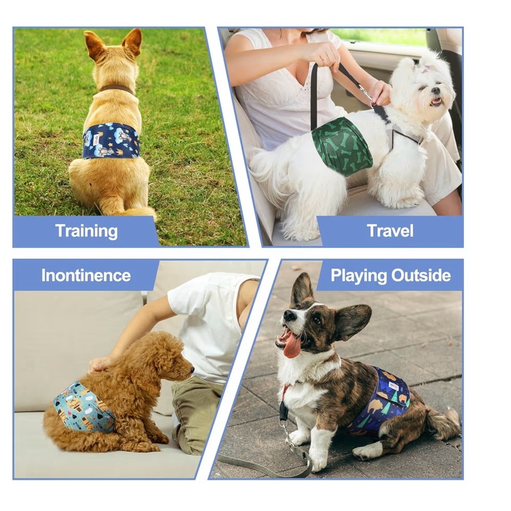5 pk, size SM, Belly Band/diapers for male dogs for potty training/incontinence - Picture 6 of 8